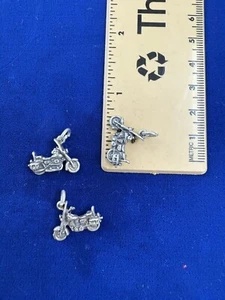 Sterling Silver Small Motorcycle Charm - Picture 1 of 1