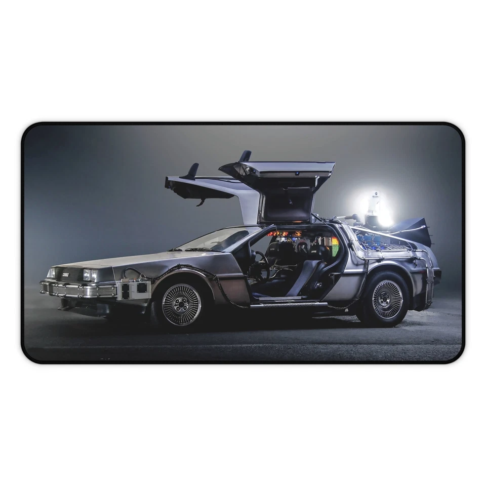 Delorian Back to the Future - High Quality Stitched Edges - Desk Mat Mouse Pad - Image 1 of 1