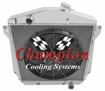 4 Row KR Radiator W/ 16" Fan for 1943 - 1948 Chevrolet Cars Chevy V8 Conv Foto 1 de 4