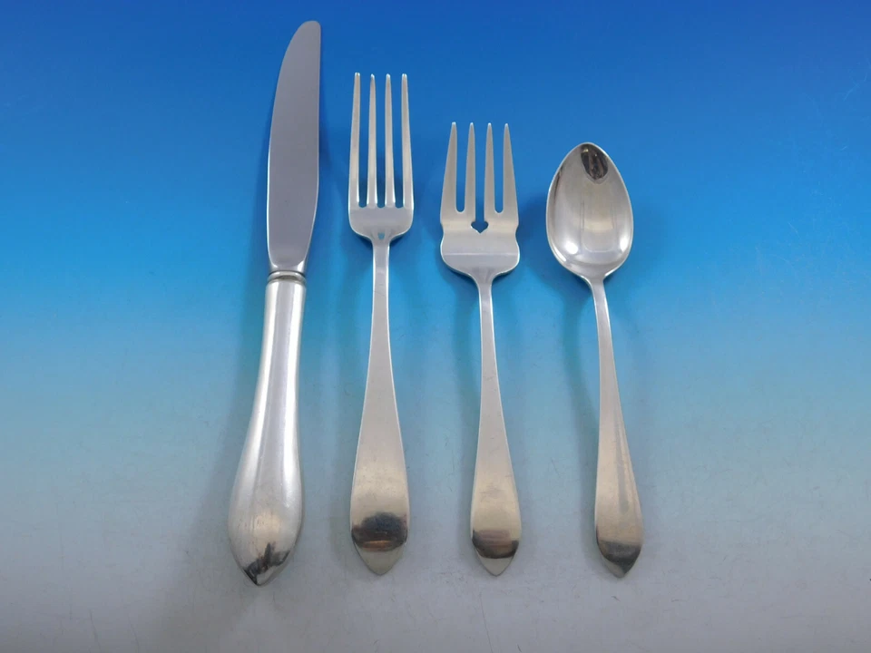 Pointed Antique by R&B D&H Sterling Silver Flatware Set for 8 Service 32 Pcs - Image 1 of 4
