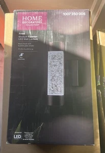 NIB Home Decorators Ansel Black Bubble Glass LED Outdoor Light Cylinder Sconce - Picture 1 of 2