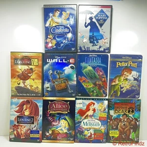 Lot of 10 Disney Movie DVDs Peter Pan Cinderella Little Mermaid Fantasia - Picture 1 of 12
