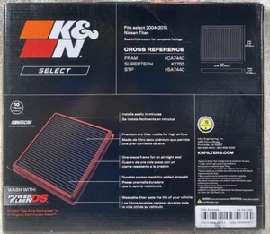 K&N Select Air Filter SA-2286 Washable Filter Fits 2004-2015 Nissan Titan - Picture 1 of 11