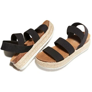Madden Girl Espadrille Wrapped Wedge Sandals BLACK Women's Sz 11 NIB - Picture 1 of 4