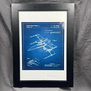 Star Wars X Wing Fighter Blueprint Wall Art Framed Print 16"x22" - Picture 1 of 8