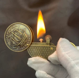 Brass Cigarette Lighter Vintage Collectible Kerosene Oil Lighters Gifts - Picture 1 of 12