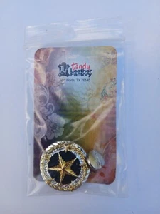 1" Gold Star Barb Wire Concho 11371-10 Tandy Leather New - Picture 1 of 2
