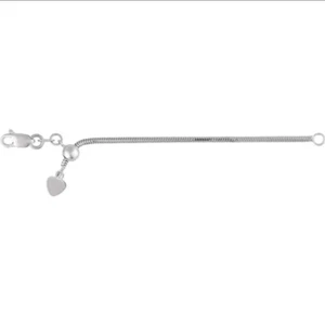 3" 14k 1.4mm AJUSTABLE Serpiente Oro Blanco Langosta Broche Collar Extensor de Cadena - Imagen 1 de 3