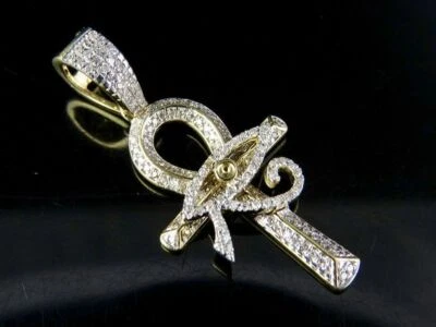 1ct Real VS SI Diamante Ojo de Horus Ankh Cruz Dije Regalo Colgante Plata 925 Foto 1 de 4