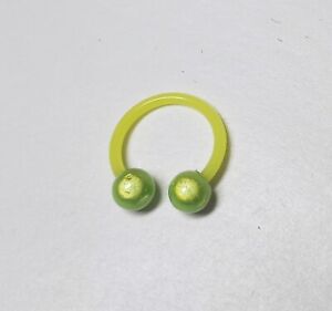 Horseshoe Nipple Ear 14 Gauge 1/2" 5mm Balls Acrylic Green *