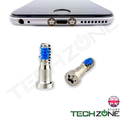 OEM ( ORIGINAL EQUIPMENT MANUFACTURER ) 2 x Bottom Screws Pentalobe Silver 2 pcs set for Apple iPhone 6 & iPhone 6 Plus