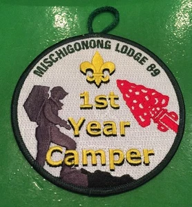 Mischigonong Lodge First Year Camper Grey Border Patch - Picture 1 of 1