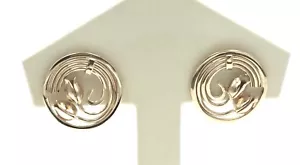 Pendientes vintage de oro amarillo 14 K de diseñador patrimonial para damas - Imagen 1 de 3