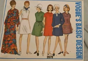 Vintage Vogue 2078 Mod GoGo Mid Century Modern Kleid Muster Größe 10 60er - Bild 1 von 7