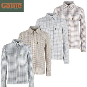 Boys Game Tattersall One Pocket Casual Long Sleeve Collared Check Shirt - Picture 1 of 6