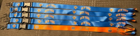 NEW YORK KNICKS LANYARD DETACHABLE BUCKLE Reversible (Orange And Blue) Lot Of  5 Cover