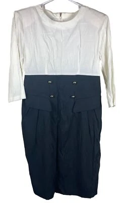 Vestido Miss Dorby Vintage Mujer Talla 10 Ajuste Debajo de la Rodilla Acampanado Almohadilla Hombros NUEVO Foto 1 de 4