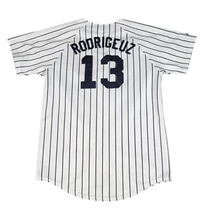 New York Yankees Jersey Mens XL Alex Rodriguez Majestic Pinstripe White MLB USA - Picture 1 of 14