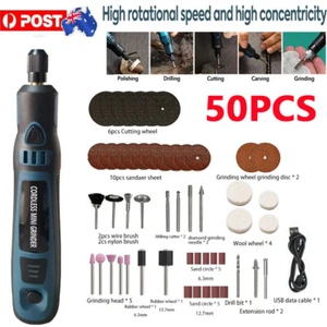Cordless Rechargeable Electric Mini Drill Grinder Engraving Pen Rotary Tool Kit - Picture 1 of 20