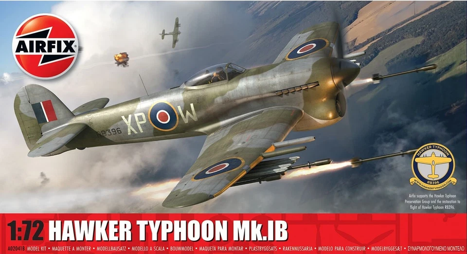 Hawker Typhoon Mk.IB 1:72 Plastic Model Kit AIRFIX - Immagine 1 di 1