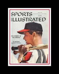 MILWAUKEE BRAVES EDDIE MATHEWS MATTED PHOTO OF 1958 SPORTS ILLUSTRATED COVER - Picture 1 of 1