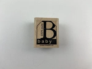 Stampin Up Single Rubber Stamp Tag B 100% pure baby 4733 baby shower card - Picture 1 of 4