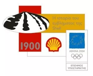 SHELL SOPORTE OFICIAL - LA HISTORIA DEL EMBLEMA 1900 - PIN OLÍMPICO ATENAS 2004 - Imagen 1 de 1