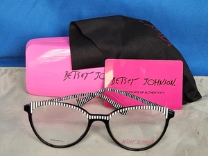 Nuevo marco de gafas para mujer Betsey Johnson The 411 plástico negro 53-17-140 - Imagen 1 de 16