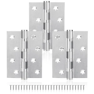 MOZCORN 3Pcs Stainless Steel Door Hinges 4 Inch, Heavy Duty Ball Bearing Hing... - Picture 1 of 7