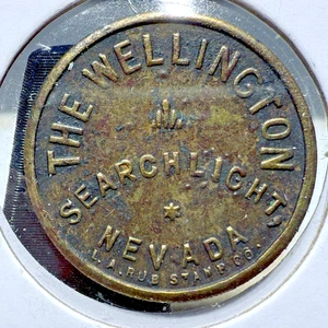Searchlight, Nevada "THE WELLINGTON" Saloon G/F 121/2¢ Trade Token H1719 SP6103 - Bild 1 von 2