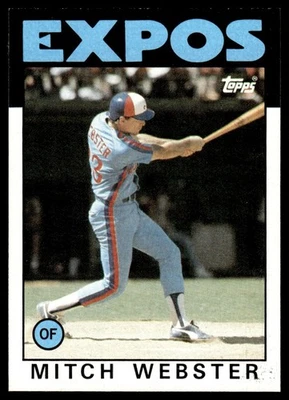 1986 Topps Mitch Webster Rookie Montreal Expos #629 - Image 1 of 2