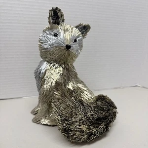 Z Gallerie Silver Tinsel Fox Holiday Christmas Decor Figure Bushy Tail - Bild 1 von 10