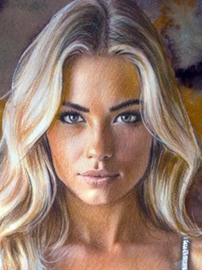 ORIGINAL painting/drawing, model, lingerie, dessous (by W. Berg "hallovicky") - Picture 1 of 3