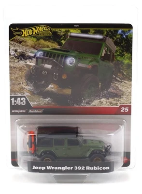 1:43 Hot Wheels Premium 2025 Real Riders HWT19 Jeep Wrangler 392 Rubicon Verde - Immagine 1 di 2