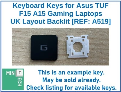 Keyboard Replacement Keys for ASUS TUF Dash F15 A15 Gaming Laptops UK Backlit - Image 1 of 4