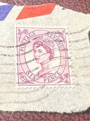 Great Britain Queen Elizabeth II Six Pence POSTAGE REVENUE Used Stamp - Image 1 of 4