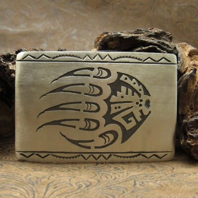 Sterling Silver Overlay Bear Claw Design Belt Buckle+ - Image 1 of 4