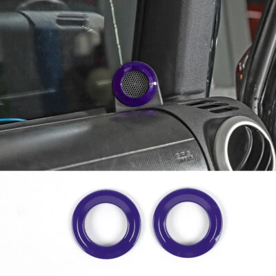 2x Biseles de anillo de ajuste de cubierta de altavoz de pilar A púrpura para Jeep Wrangler JK 2007-2014 Foto 1 de 4