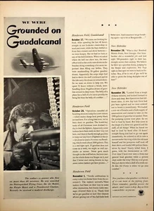 1944 Ethyl Corp Don't Waste Gasoline Grounded on Guadalcanal WWII Print Ad - Picture 1 of 6