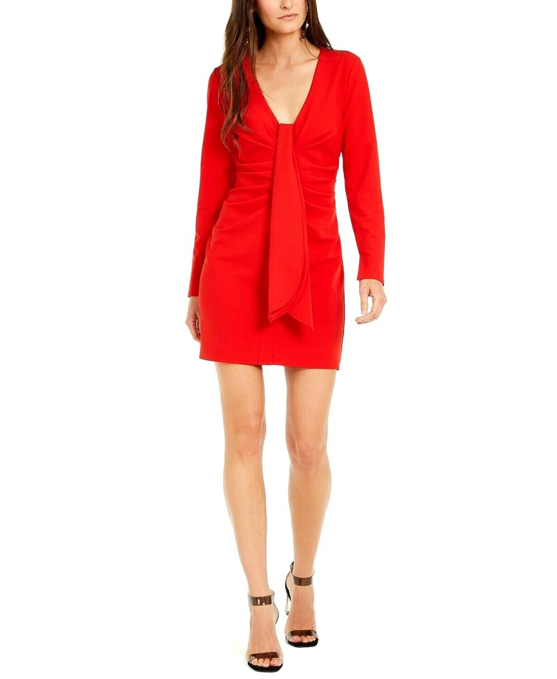 Inc International Concepts Drape Front Sheath Dress Size L Red Retail