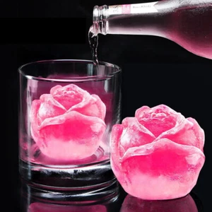 Molde de hielo rosa S2 cubo flor molde de hielo molde Ic silicona hornear 3D □ - Imagen 1 de 15