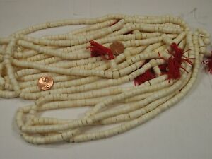 10 (5x8mm) Water Buffalo Bone Mala Strands India Handmade Beads Bulk Lot (BV-03)