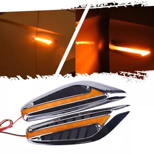 2Pcs Auto Car Steering Fender LED Side Marker Light Turn Signal Lamp Bulb Amber - Imagen 1 de 13