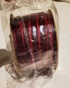 Cinta de terciopelo de 20 yardas para decoración artesanal 10 mm - bordado de costura tinto vino - Imagen 1 de 9
