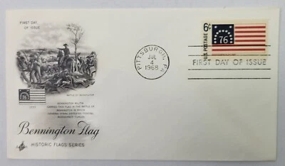 1st Day Issue Stamp & Envelope  - Bennington Flag - Image 1 of 2