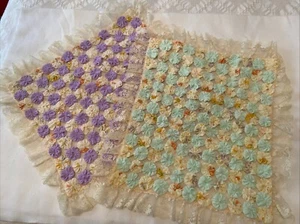 2 Yo-Yo Puppe Quilts Handarbeit 17” x 19” 17” x 20” ohne Rüsche - Bild 1 von 11