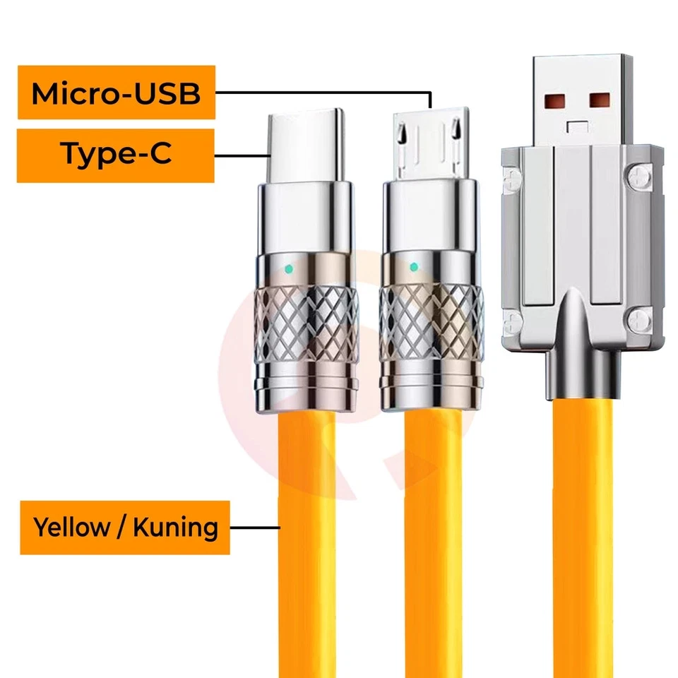 USB DATA CHARGER CABLE  MICRO / TYPE TYPE C FAST CHARGING 120W CHEAP - Image 1 of 4