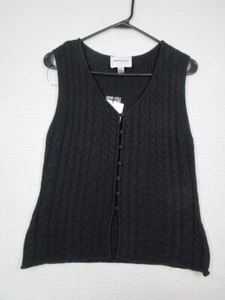 Industry Republic Clothing Sweater Vest Women's Med Black Button Cable Knit NWT - Picture 1 of 8