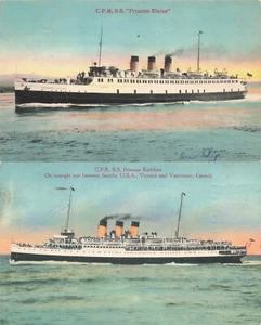 LOT OF 2 CPR RR STEAMERS SS PRINCESS ELAINE AND SS PRINCESS KATHLEEN 012224 T - Picture 1 of 5
