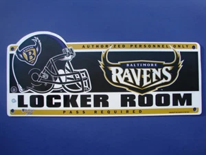 RARE UNUSED BALTIMORE RAVENS PLASTIC LOCKER ROOM SIGN LICENSED 19" X 8" MAN CAVE - Picture 1 of 9